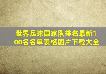 世界足球国家队排名最新100名名单表格图片下载大全