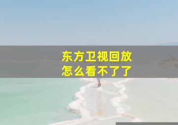 东方卫视回放怎么看不了了