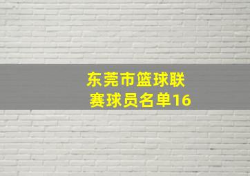 东莞市篮球联赛球员名单16