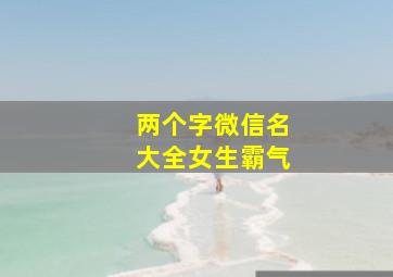 两个字微信名大全女生霸气