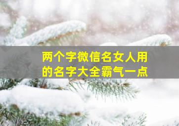 两个字微信名女人用的名字大全霸气一点