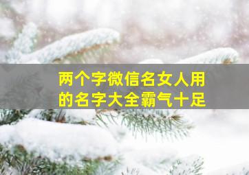 两个字微信名女人用的名字大全霸气十足