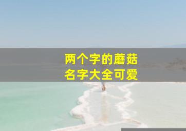 两个字的蘑菇名字大全可爱