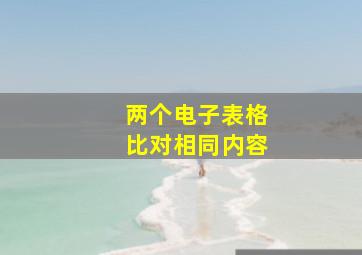 两个电子表格比对相同内容