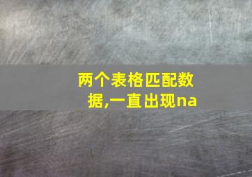 两个表格匹配数据,一直出现na