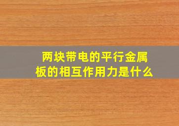 两块带电的平行金属板的相互作用力是什么