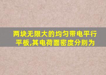 两块无限大的均匀带电平行平板,其电荷面密度分别为