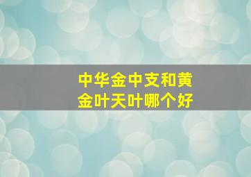 中华金中支和黄金叶天叶哪个好