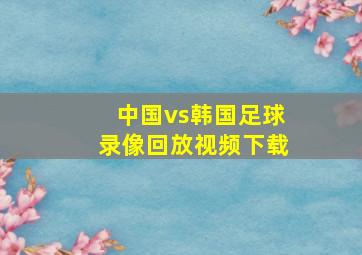 中国vs韩国足球录像回放视频下载