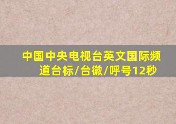 中国中央电视台英文国际频道台标/台徽/呼号12秒