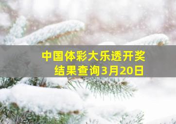 中国体彩大乐透开奖结果查询3月20日