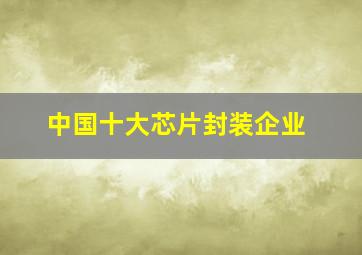 中国十大芯片封装企业