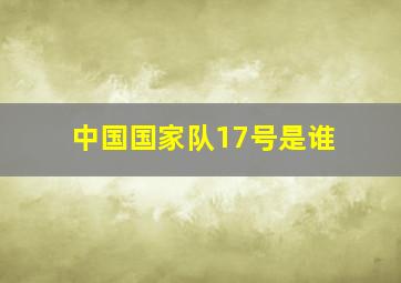 中国国家队17号是谁