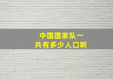 中国国家队一共有多少人口啊