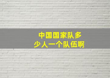 中国国家队多少人一个队伍啊