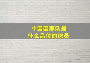 中国国家队是什么品位的球员