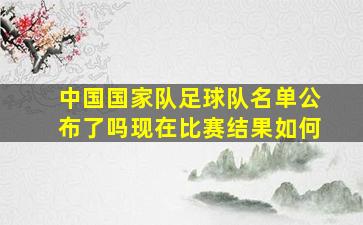 中国国家队足球队名单公布了吗现在比赛结果如何