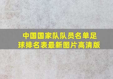 中国国家队队员名单足球排名表最新图片高清版