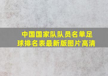 中国国家队队员名单足球排名表最新版图片高清