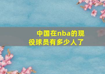 中国在nba的现役球员有多少人了