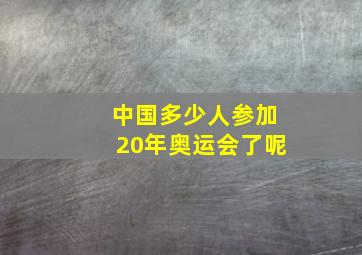 中国多少人参加20年奥运会了呢