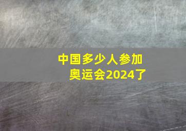 中国多少人参加奥运会2024了