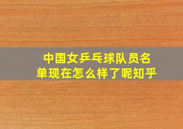 中国女乒乓球队员名单现在怎么样了呢知乎