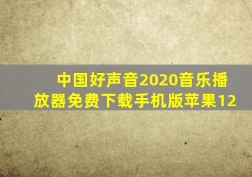 中国好声音2020音乐播放器免费下载手机版苹果12