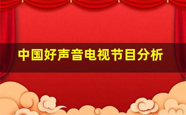 中国好声音电视节目分析