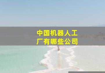 中国机器人工厂有哪些公司