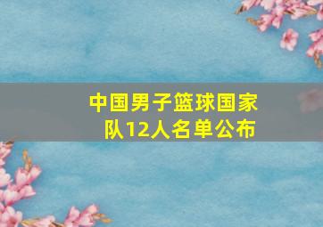 中国男子篮球国家队12人名单公布