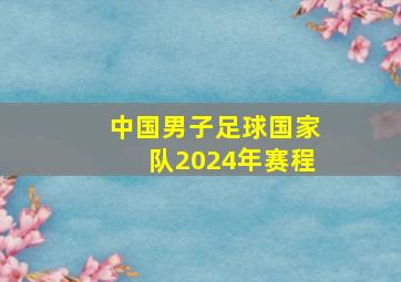 中国男子足球国家队2024年赛程