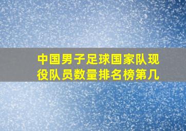 中国男子足球国家队现役队员数量排名榜第几