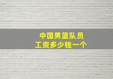 中国男篮队员工资多少钱一个