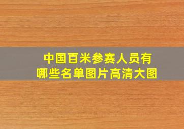 中国百米参赛人员有哪些名单图片高清大图