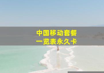 中国移动套餐一览表永久卡