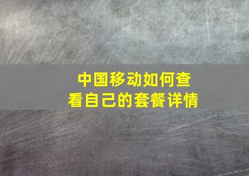 中国移动如何查看自己的套餐详情