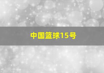 中国篮球15号