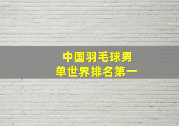 中国羽毛球男单世界排名第一