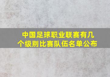 中国足球职业联赛有几个级别比赛队伍名单公布