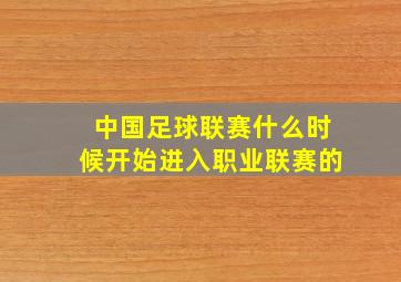 中国足球联赛什么时候开始进入职业联赛的