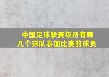 中国足球联赛级别有哪几个球队参加比赛的球员