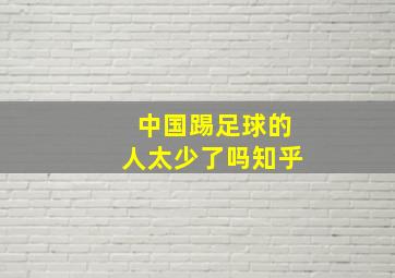 中国踢足球的人太少了吗知乎