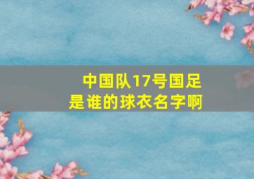 中国队17号国足是谁的球衣名字啊