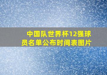 中国队世界杯12强球员名单公布时间表图片