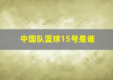 中国队篮球15号是谁