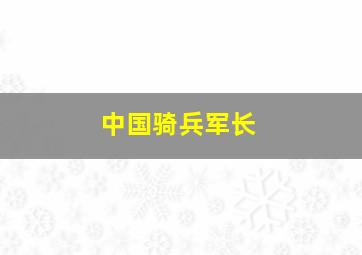 中国骑兵军长