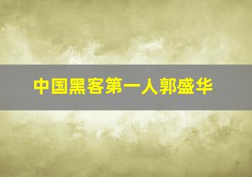 中国黑客第一人郭盛华