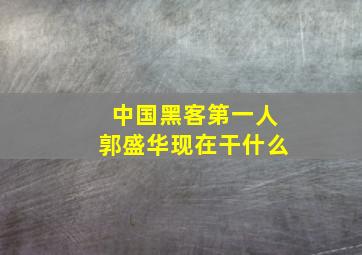 中国黑客第一人郭盛华现在干什么