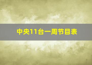 中央11台一周节目表